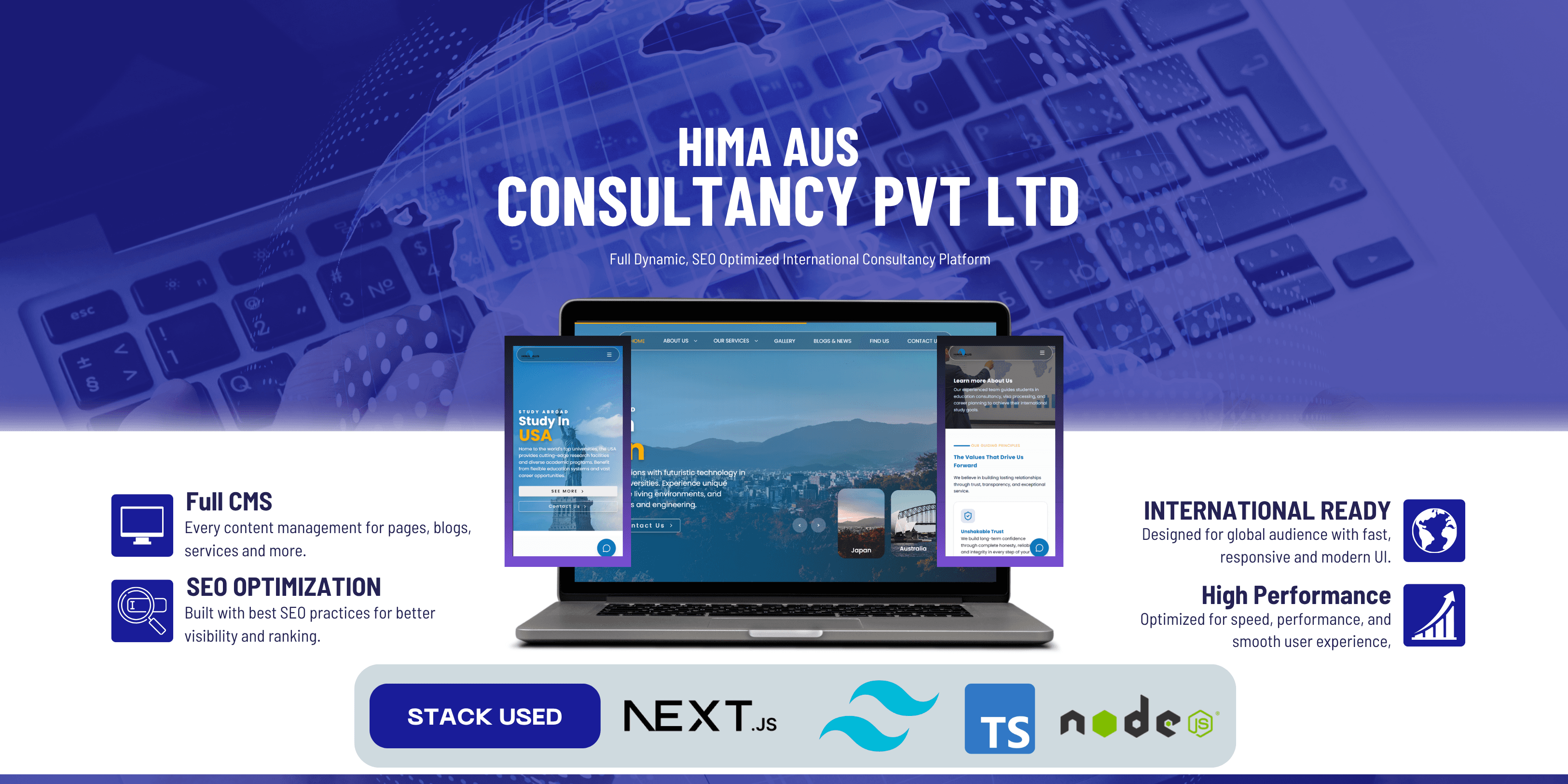 Hima Aus Consultancy – SEO Optimized, CMS Driven International Consultancy Platform